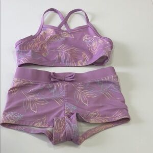 OshKosh B’Gosh Girls 2-PC Floral Butterfly Bikini Set – Lavender – Size 6 / 6X